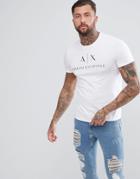 Armani Exchange Slim Fit Ax Chest Logo T-shirt In White - White