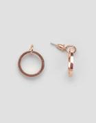 Asos Sleek Double Ring Earrings - Copper
