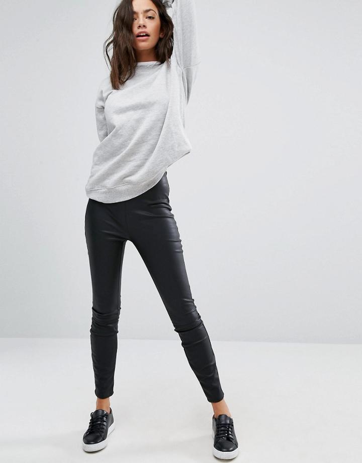 New Look Leather Look Coated Legging - Black