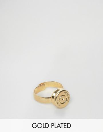Lovebullets Simple Bullet Ring In Gold - Gold