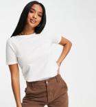 River Island Petite Round Neck Tee In White