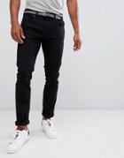 Selected Homme Slim Fit Stretch Jeans In Black Wash - Black