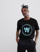 Wood Wood Seal T-shirt With Large Stamp Logo In Black - Black