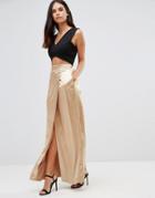 Twin Sister Sateen Maxi Skirt - Gold