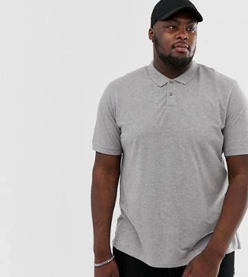 Jack & Jones Essentials Plus Size Basic Polo In Gray - Gray