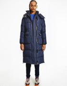 Tommy Jeans Oversized Longline Puffer Coat In Navy