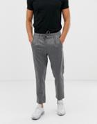 Jack & Jones Tapered Pants In Tailored Fabric And Vertical Stripe - Gray