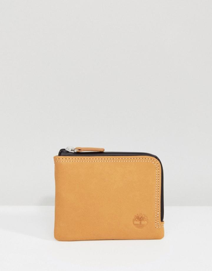 Timberland Ipswich Card Zip Wallet Water Resistant In Wheat Yellow - Yellow