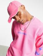 Asos Design Baseball Cap In Washed Pink