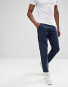 D-struct Elastic Waist Cropped Chino Pants - Navy