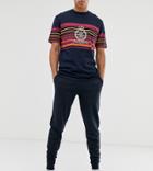 Asos Design Tall Tapered Sweatpants In Navy