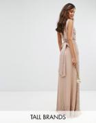 Maya Tall Embellished Maxi Dress With Bow Back - Pink