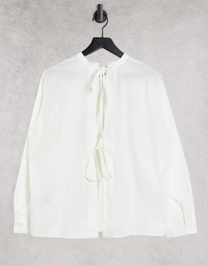 Object Shirt With Open Back Tie Details In White