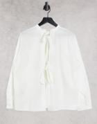 Object Shirt With Open Back Tie Details In White