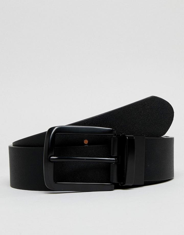 Asos Design Faux Leather Wide Reversible Belt In Black And Tan - Black