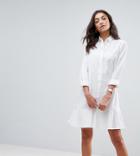 Asos Tall Peplum Mini Shirt Dress - White