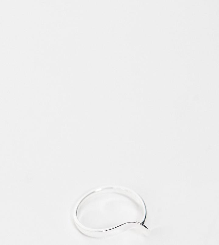Designb London Sterling Silver Twisted Wave Ring