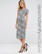 Asos Maternity Leopard Print Bodycon Dress - Multi
