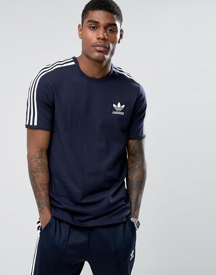 Adidas Originals London Pack Graphic T-shirt In Blue Bk7762 - Blue