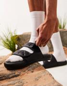 Asos Design Padded Two Strap Sandal In Black