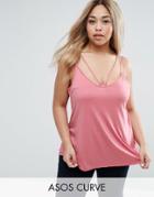 Asos Curve The Ultimate Cami With Caging - Pink