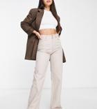 New Look Tall Wide Leg Dad Jean In Stone-neutral