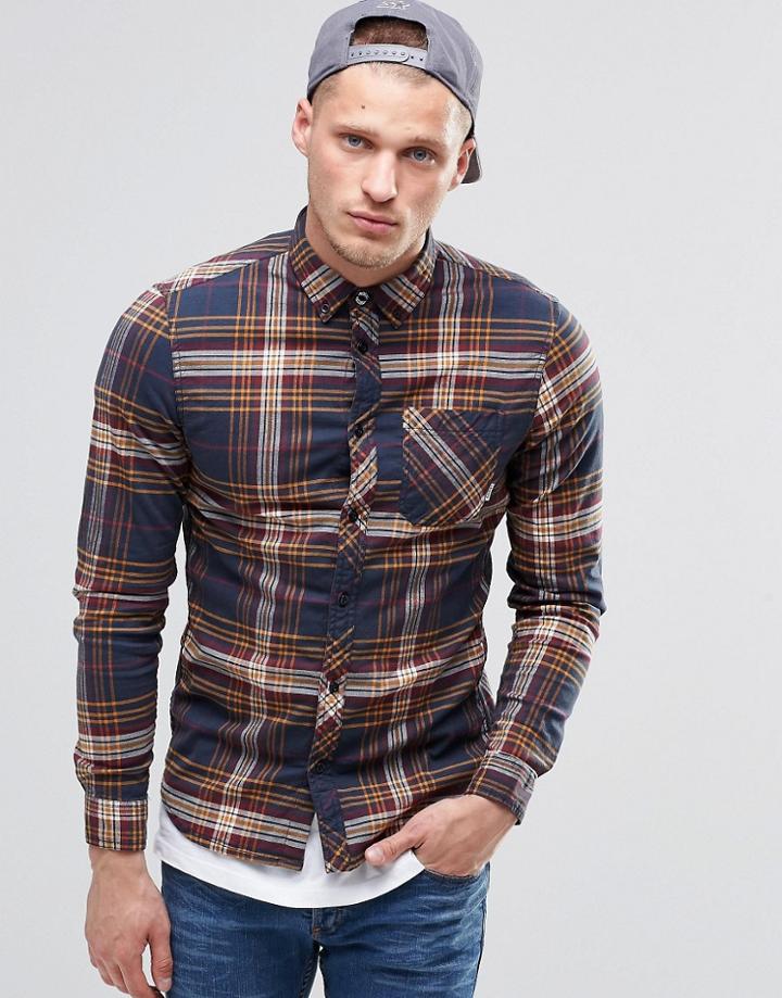 Element Buffalo Plaid Flannel Shirt Eclipse Navy Buttondown - Navy
