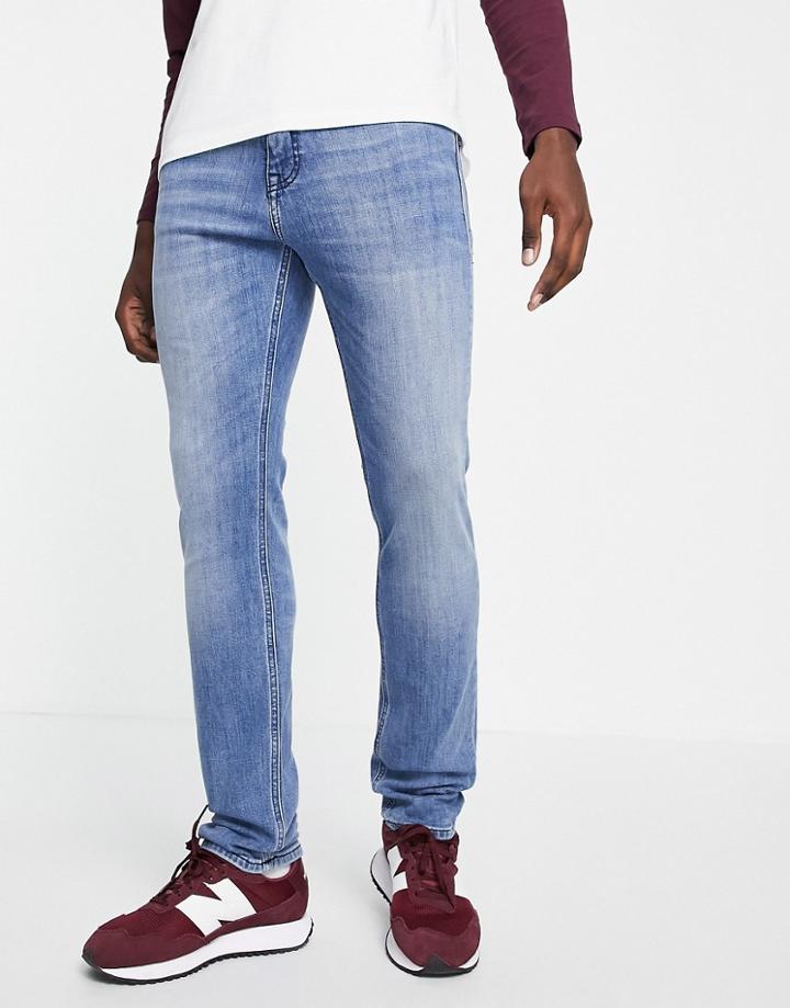 Boss Delaware Slim Fit Jeans In Light Blue Wash-blues