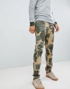 Original Penguin Camo Print Dobby Tapered Chinos In Green - Green