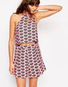 Asos X Jackie Skirt In Love Print - Multi