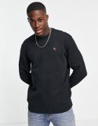 Abercrombie & Fitch 3d Icon Logo Crew Neck Sweatshirt In Black