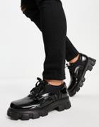 Public Desire Django Chunky Lace Up Shoes In Black