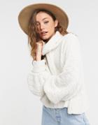 Free People Be Yours Funnel Neck Balloon Sleeve Sweater In Cream-white