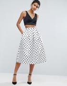 Closet Polka Dot Midi Skirt - Multi