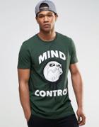 Asos Longliner T-shirt With Skater Skull Chest And Back Print - Green As Sample