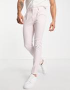 Asos Design Skinny Smart Pants In Pastel Pink