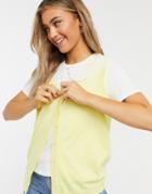 Daisy Street Relaxed Knit Sweater Vest-yellow