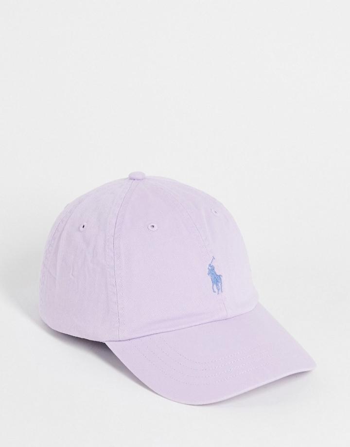 Polo Ralph Lauren Cap In Light Purple With Pony Logo