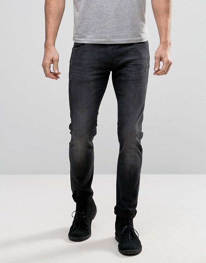 Lee Luke Skinny Jean Black Ripped - Black