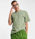 Collusion Logo T-shirt In Khaki-green