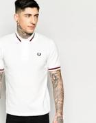 Fred Perry Laurel Wreath Polo Shirt With Single Tip In White - Snow