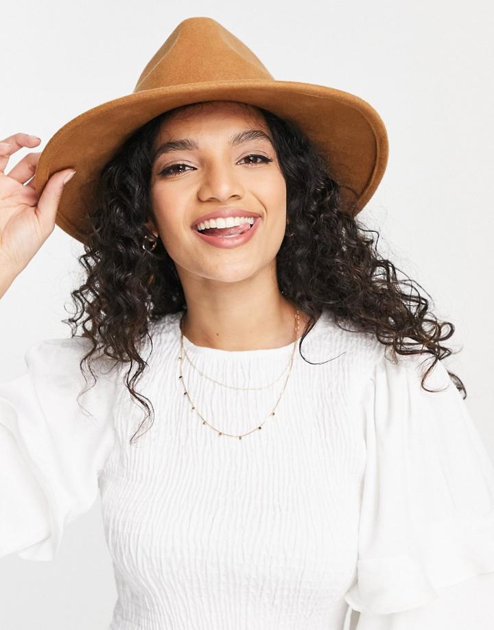 Stradivarius Fedora Hat In Brown
