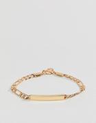 Chained & Able Figaro Id Bracelet In Gold - Gold