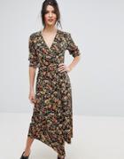 Warehouse Sidney Floral Wrap Dress - Multi