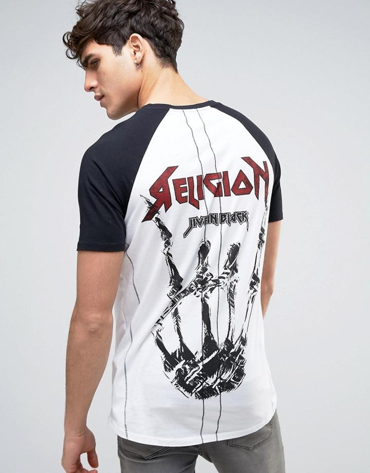 Religion Rock T-shirt Back Print - White