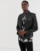 Bolongaro Trevor Four Pocket Real Leather Jacket-black