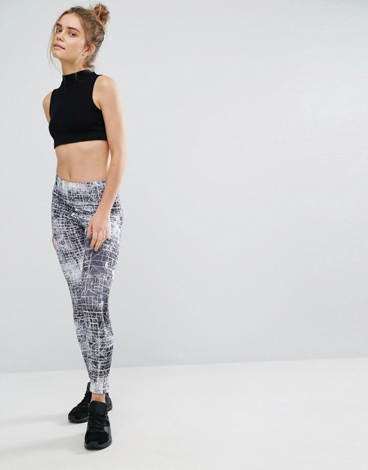 Puma Line Print Leggings - Gray