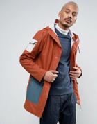Rains Camp Long Jacket Waterproof Block Colors In Red - Red