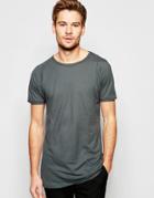 Selected Homme Longline T-shirt - Charcoal