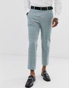 Asos Design Skinny Crop Suit Pants In Color Pop Gray Check - Gray